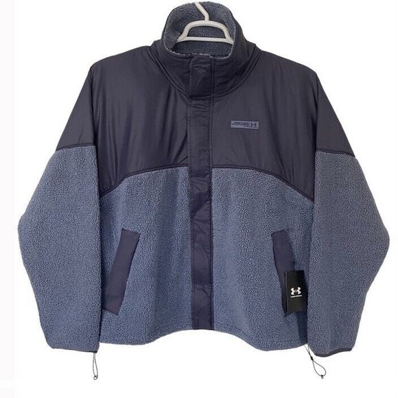 UA Under Armour Jacket XL Mission Boucle Full Zip Cozy Loose Fit Chunky NEW - Picture 1 of 13